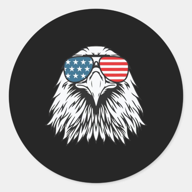 Adesivo Dia da Independência - Bald Eagle Flag - Dia da In (Frente)