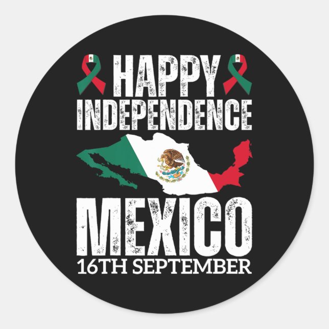 Adesivo Dia da Independência Mexicana, 16 de setembro, Méx (Frente)