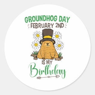 Adesivo Dia da Marmota 2 de Fevereiro é Meu Aniversário