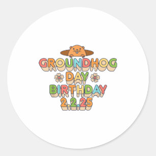 Adesivo Dia da Marmota Aniversário Menino Menina Homens Mu