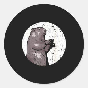 Adesivo Dia da Marmota Sombra Fantoche Roedor Fofo Fantasi