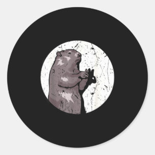 Adesivo Dia da Marmota Sombra Fantoche Roedor Fofo Traje F