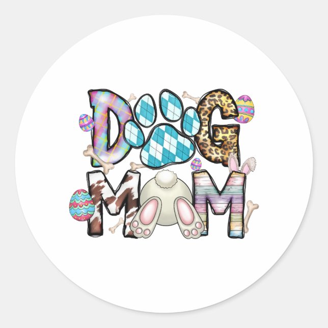 Adesivo Dia da Páscoa da Mãe de Cachorro (Frente)