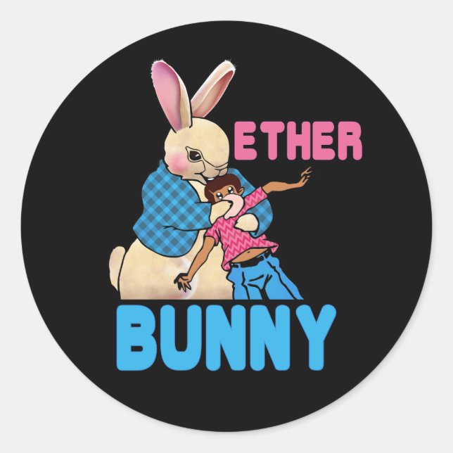 Adesivo Dia da Páscoa de horror do Criminoso Ether Bunny K (Frente)