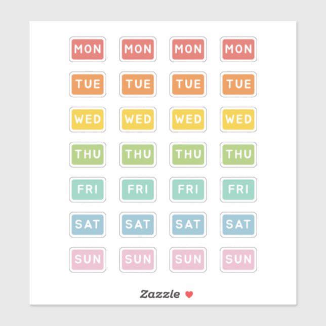 Adesivo Dia da Semana (Folha)