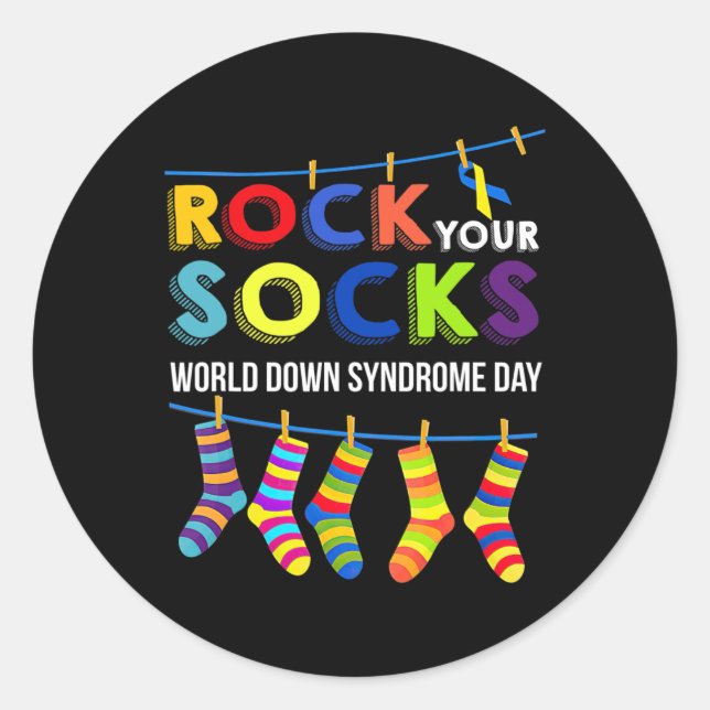 Adesivo Dia da Síndrome Inativo Sua Consciência Meias (Frente)