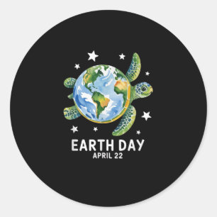 Adesivo Dia da Terra 2025 Restaurar Tartaruga do Mar da Te