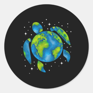 Adesivo Dia da Terra 2025 Restaurar Tartaruga do Mar do Re