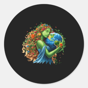 Adesivo Dia da Terra 2026 mãe natureza verde planeta mulhe