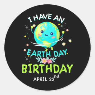 Adesivo Dia da Terra 22 de abril, aniversário verde