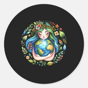 Adesivo Dia da Terra Ama Planeta Terra Abraço Natureza Env