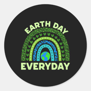 Adesivo Dia da Terra Dia do Dia da Terra Arco-Íris Ambient