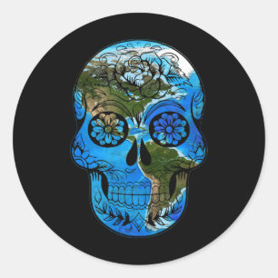 Adesivo Dia da Terra do Crânio do Açúcar - Dia da Terra Mo