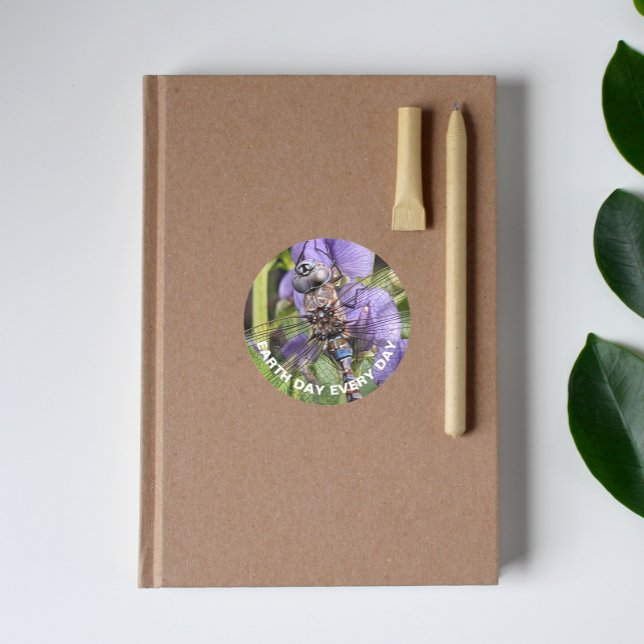 Adesivo Dia da Terra do Dragonfly Darner de Olhos Azuis (In Situ Book)