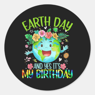 Adesivo Dia da Terra e Sim É Meu Aniversário Tee Terra Eng