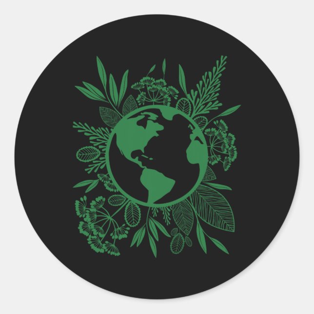 Adesivo Dia da Terra em Paz Verde (Frente)