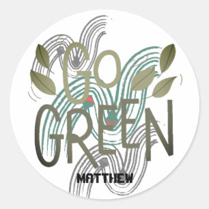 Adesivo Dia da Terra, fique verde, arte simples costume el