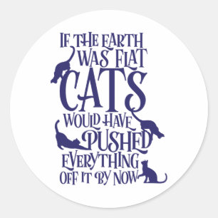 Adesivo Dia da Terra Plana Teoria dos Gatos Gráficos Engra