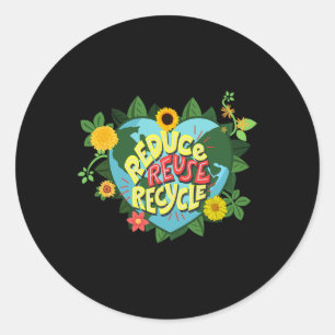 Adesivo Dia da Terra Reduzir Reciclar de Reutilização Salv