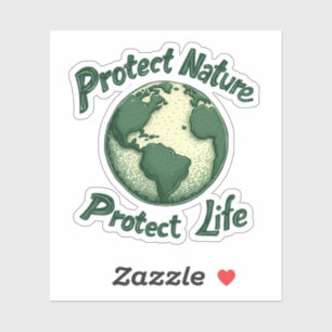 Adesivo Dia da Terra Retroativa - Proteger a Natureza, Pro