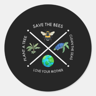 Adesivo Dia da Terra Salve As Abelhas Plantam Mais Árvores