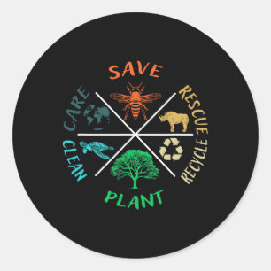 Adesivo Dia da Terra Salve As Abelhas Plantam Mais Árvores