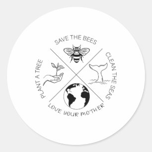 Adesivo Dia da Terra Salve As Abelhas Plantam Mais Árvores