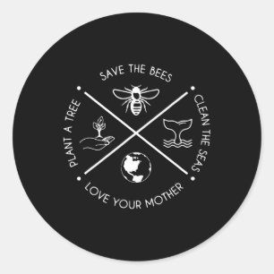 Adesivo Dia da Terra Salve As Abelhas Plantam Mais Árvores