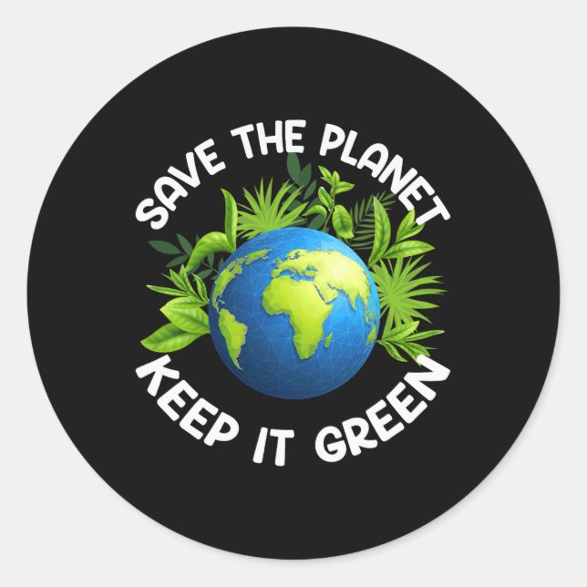 Adesivo Dia da Terra Salve O Planeta (Frente)