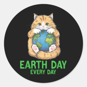 Adesivo Dia da Terra Todo Dia do Gato Dia da Terra O Gato