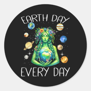 Adesivo Dia da Terra Todo Dia Hippie Natureza Gaia Deus Gr