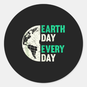 Adesivo Dia da Terra todos os dias globo angustiado meio a