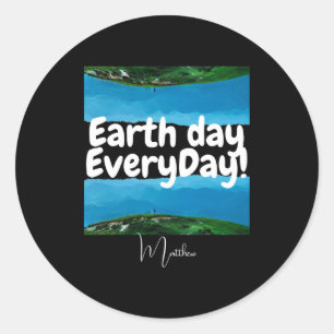 Adesivo Dia da Terra Todos os Dias Vá Verde Camiseta de Ar