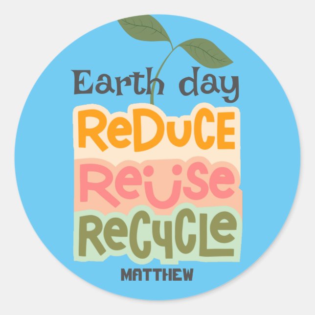 Adesivo Dia da Terra, vá verde, ciência simples e elegante (Frente)