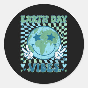 Adesivo Dia da Terra Vibe Planeta Hippie Aniversário Terra