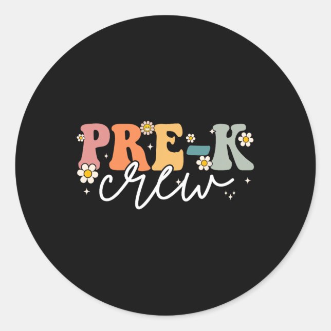 Adesivo Dia Da Tripulação Pré-K De Volta Ao Professor (Frente)