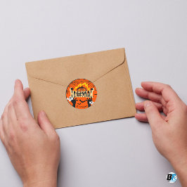 Adesivo Dia das Bruxas Criativas Laranja e Preta