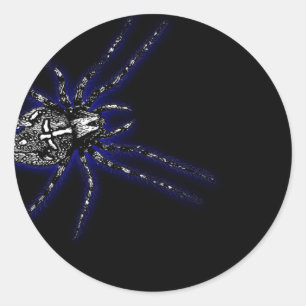 Adesivo Dia das Bruxas de Aranha Tarantula Azul