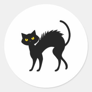 Adesivo Dia das Bruxas de Gato Negro - Gatos Pretos