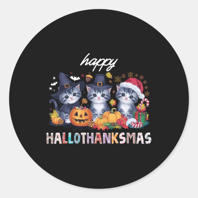Adesivo Dia das Bruxas de Natal de Hallothanksmas (Frente)