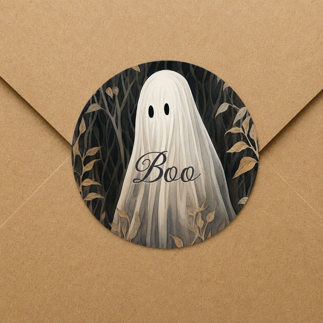 Adesivo Dia das Bruxas Fantasma Gótico (Boo Gothic Halloween Sticker
)