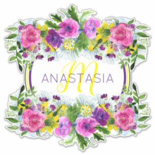 Adesivo Dia das Mães A lamentar domingo Monograma de Aqua