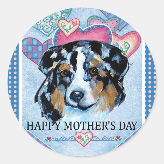 ADESIVO DIA DAS MÃES AUSTRALIAN SHEPHERD (Frente)
