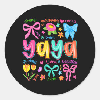 Adesivo Dia das Mães Engraçado Amado e Cuidadoso Yaya Bow