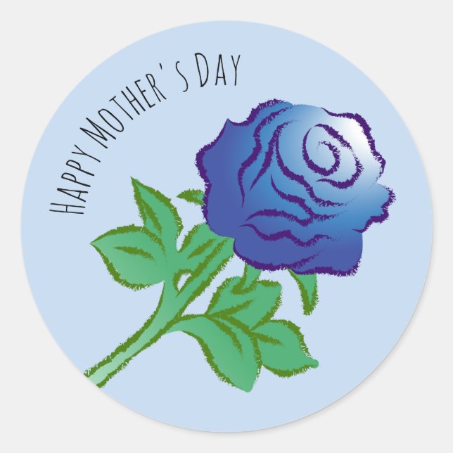 Adesivo Dia das Mães Rosa Azul (Frente)