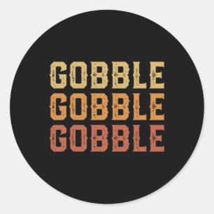 Adesivo Dia de Ação de Graças à Turquia Divertida Gobble G