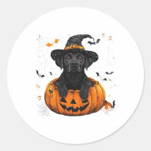 Adesivo Dia de Ação de Graças do Black Labrador Pumpkin Ha