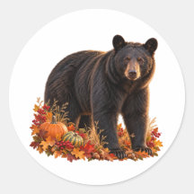 Dia de Ação de Graças Urso Negro Outono Floresta C