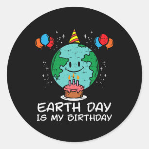 Adesivo Dia de Aniversário do Dia da Terra Bolo Balão 22 d