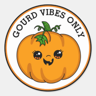 Adesivo Dia de as Bruxas engraçado   Apenas "Gourd Vibes" 